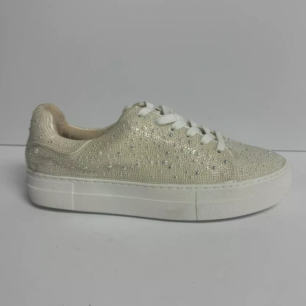 Betsey Johnson Cream and Gold Sneakers